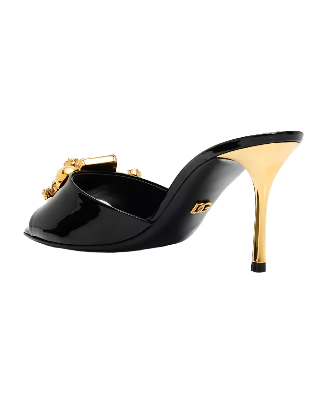 Dolce & Gabbana 75mm Embellished Patent Leather Mules