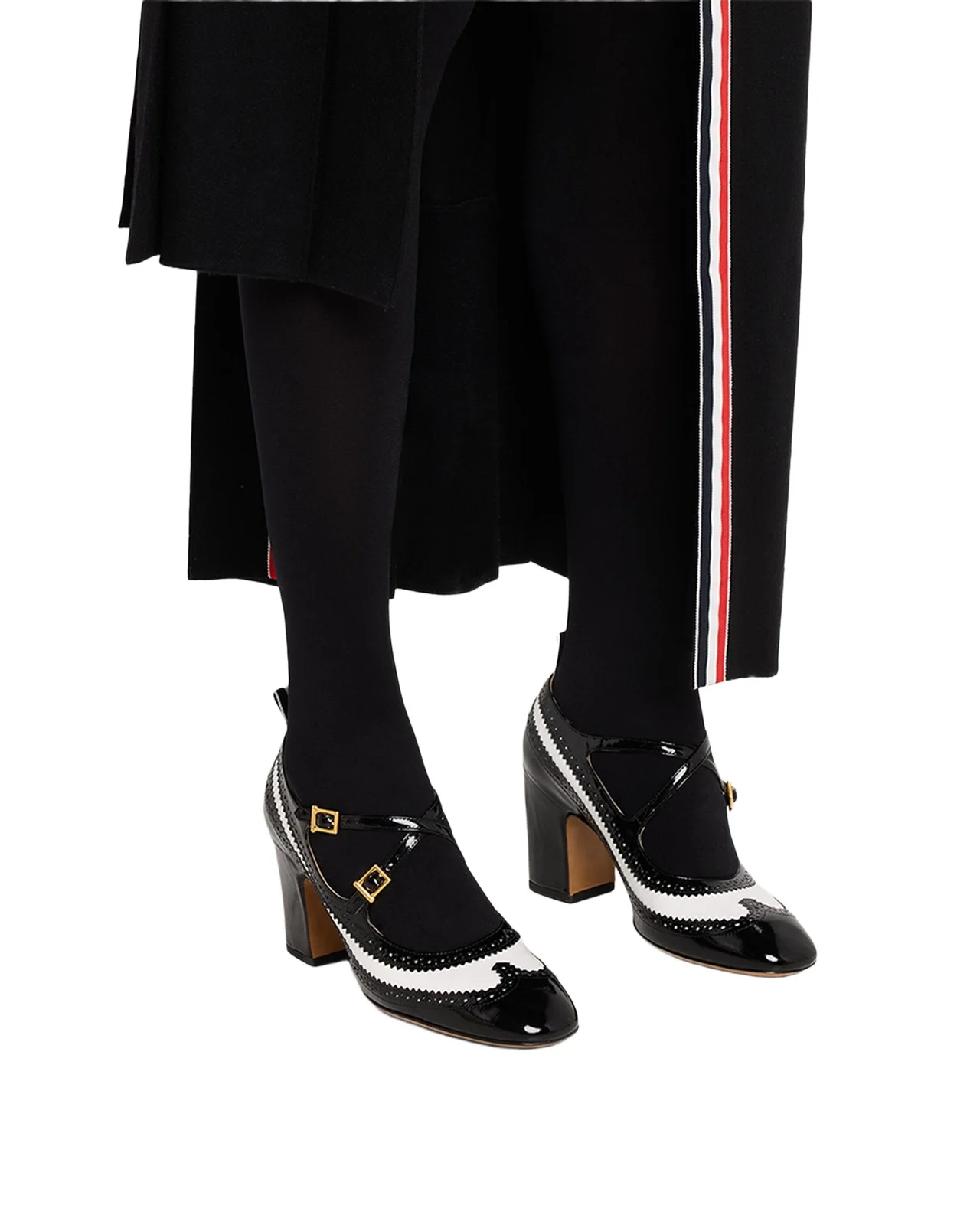 75mm Crisscross Leather Brogue Pumps 75mm Crisscross Leather Brogue Pumps