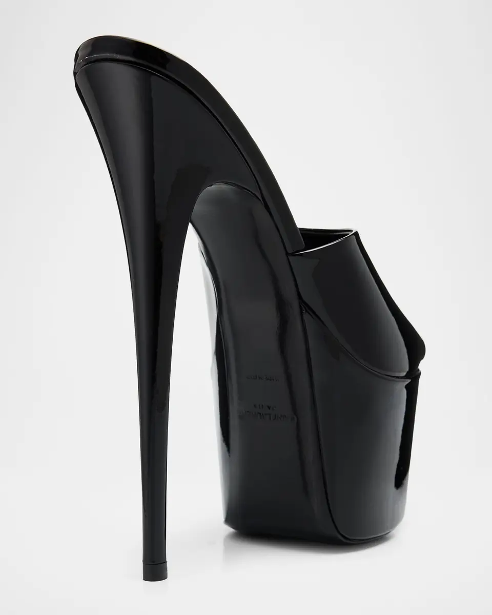 Saint Laurent 110mm Kika Patent Leather Platform Mules | Thumbnail 2 Saint Laurent 110mm Kika Patent Leather Platform Mules | Thumbnail 2