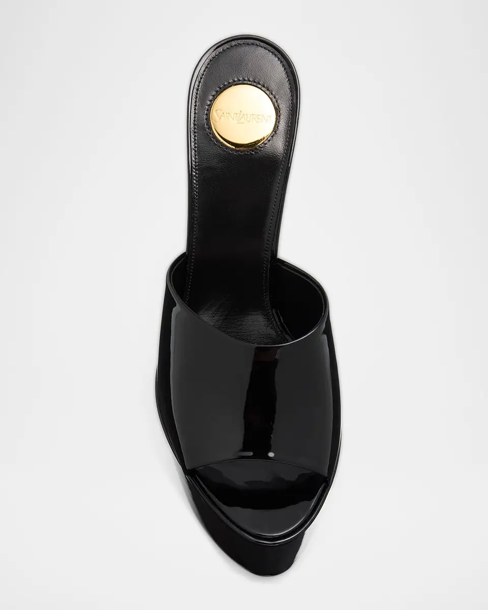 Saint Laurent 110mm Kika Patent Leather Platform Mules | Thumbnail 3 Saint Laurent 110mm Kika Patent Leather Platform Mules | Thumbnail 3