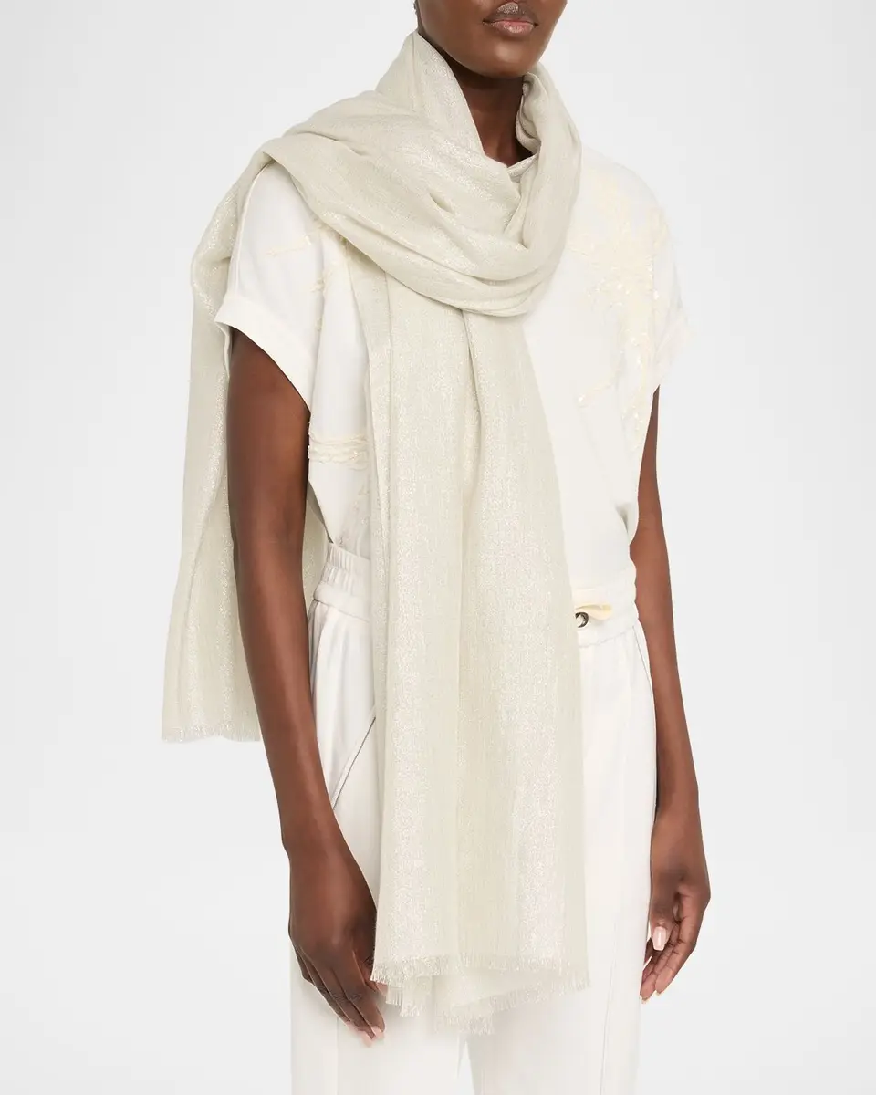 Brunello Cucinelli Sparkling Cashmere & Silk Scarf | Thumbnail 3