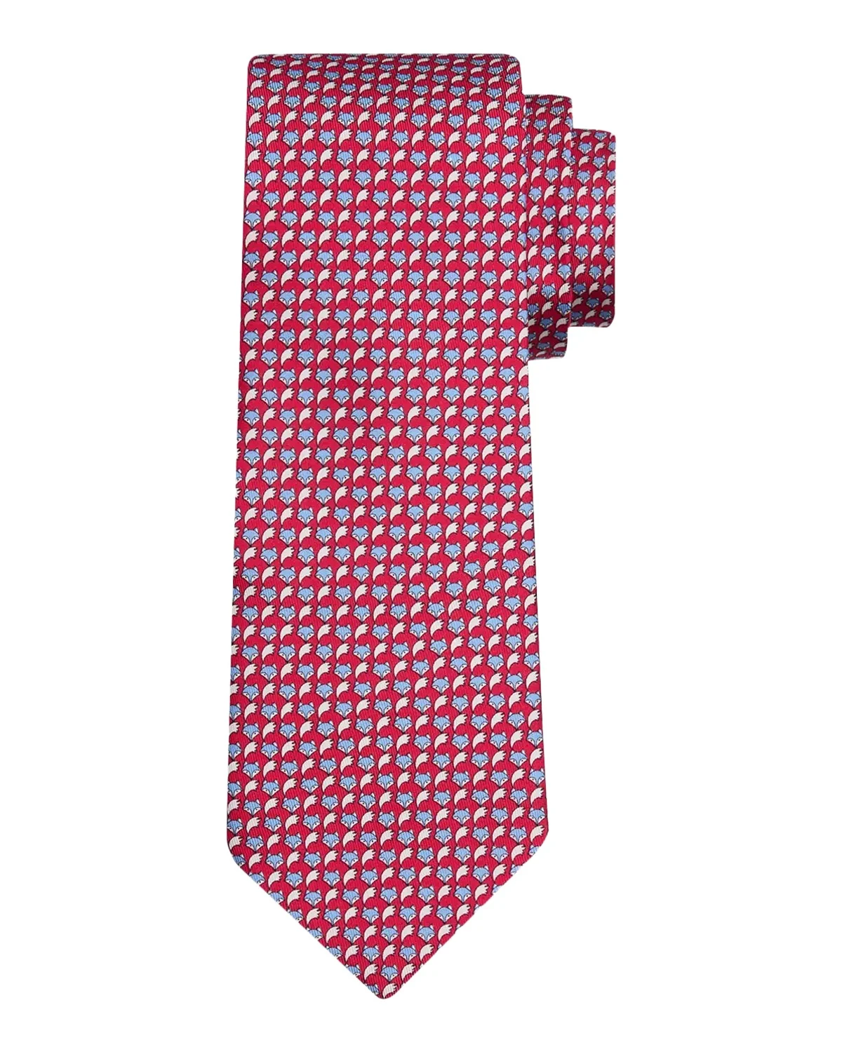 Ferragamo Men's Fox Face and Tail Silk Tie