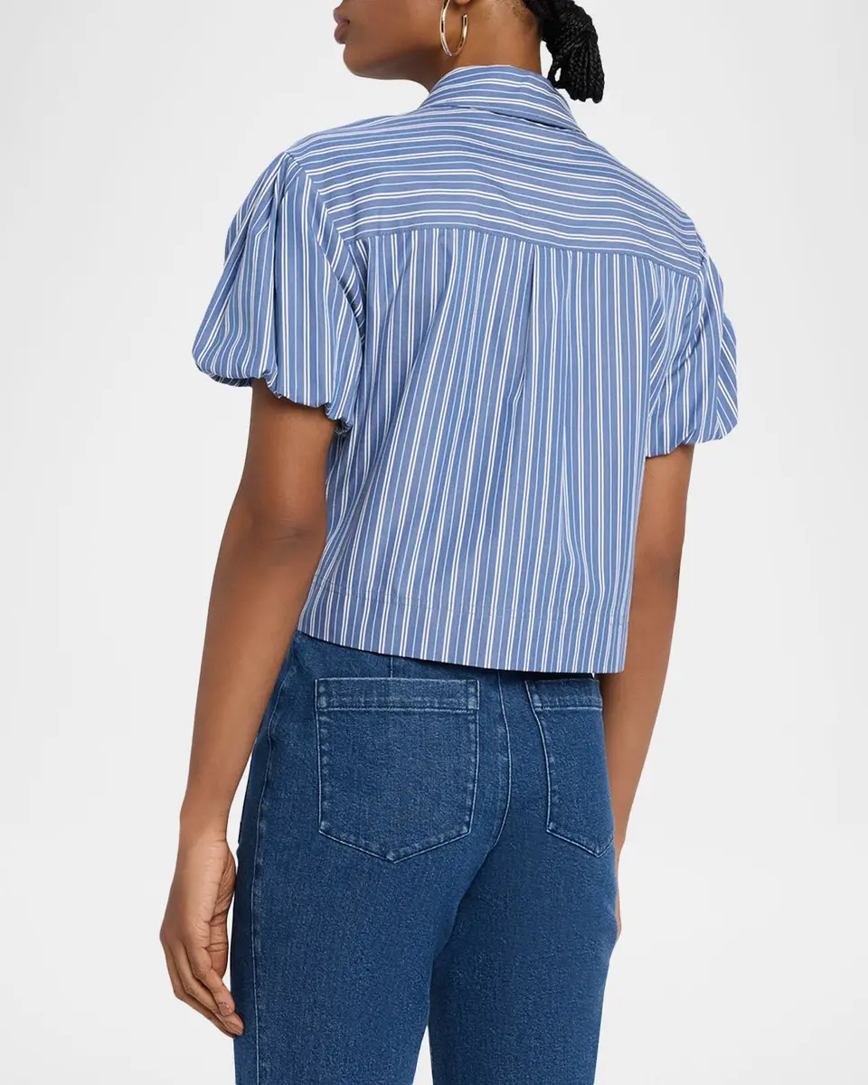 TANYA TAYLOR Elza Stripe Puff-Sleeve Shirt | Thumbnail 3 TANYA TAYLOR Elza Stripe Puff-Sleeve Shirt | Thumbnail 3