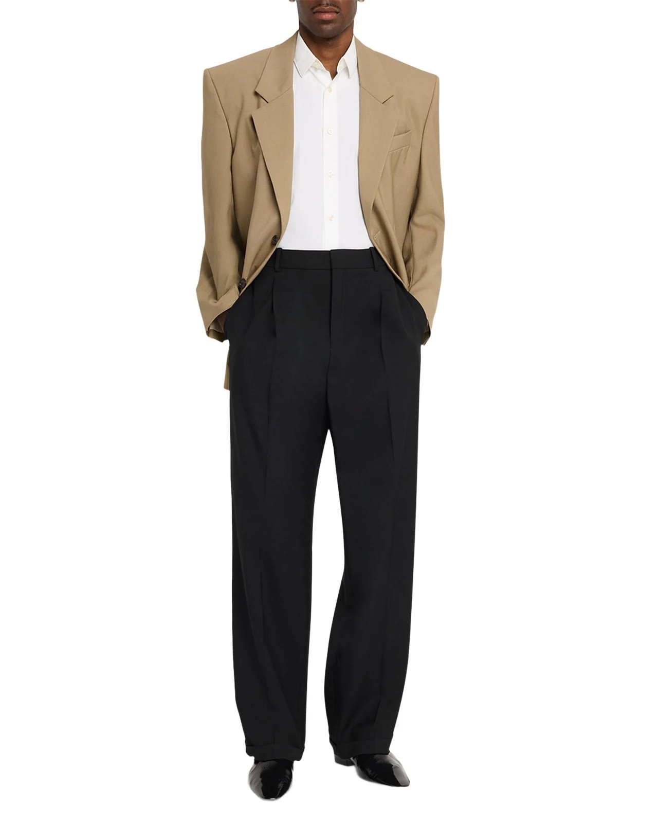 Men's Wool and Mohair Oversized Two-Button Blazer Men's Wool and Mohair Oversized Two-Button Blazer