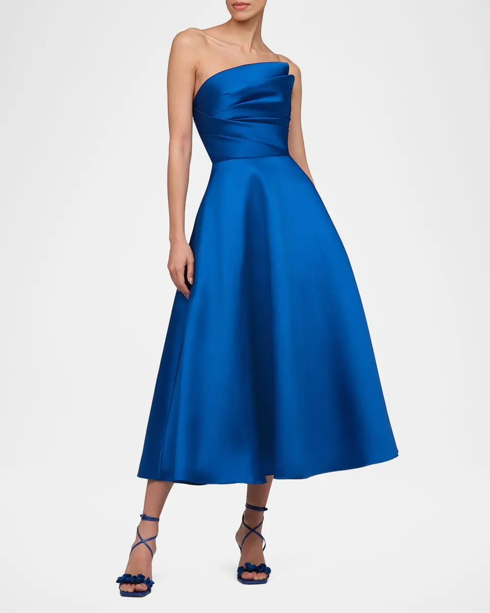 THEIA Salem Pleated Strapless Cocktail Dress | Thumbnail 2 THEIA Salem Pleated Strapless Cocktail Dress | Thumbnail 2