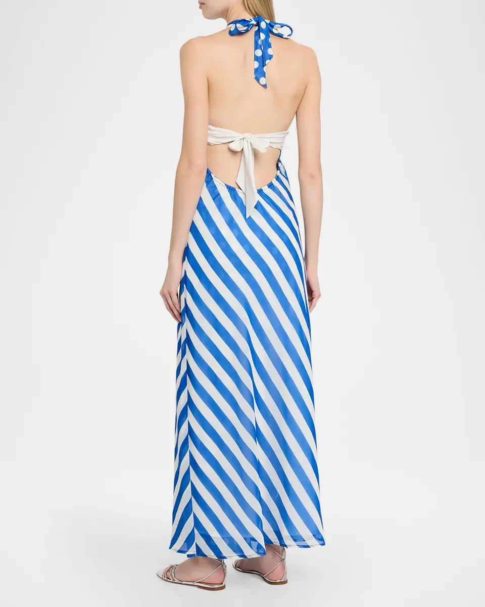 Solid & Striped The Brisa Striped Halter Maxi Dress | Thumbnail 3 Solid & Striped The Brisa Striped Halter Maxi Dress | Thumbnail 3