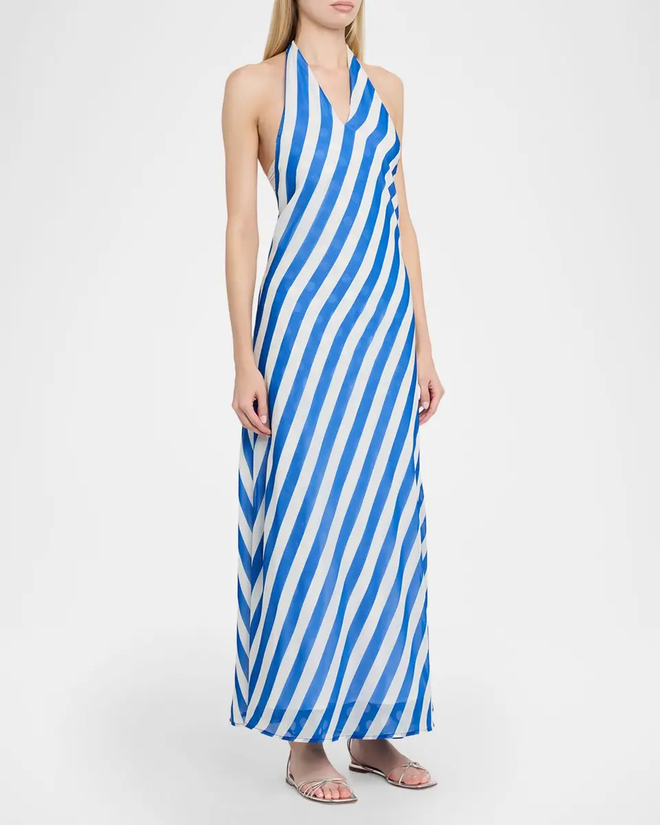 Solid & Striped The Brisa Striped Halter Maxi Dress | Thumbnail 4 Solid & Striped The Brisa Striped Halter Maxi Dress | Thumbnail 4