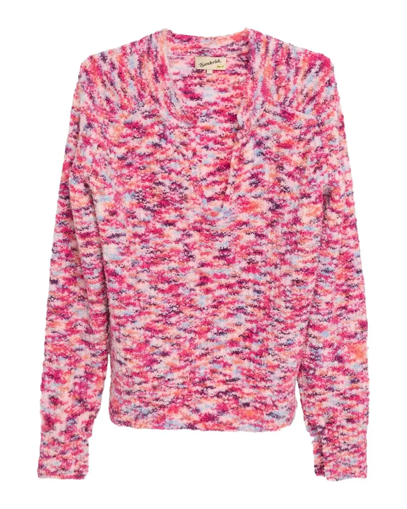 Sanderlak Men's Melange Split Open-Crewneck Sweater | Image 1 Sanderlak Men's Melange Split Open-Crewneck Sweater | Image 1