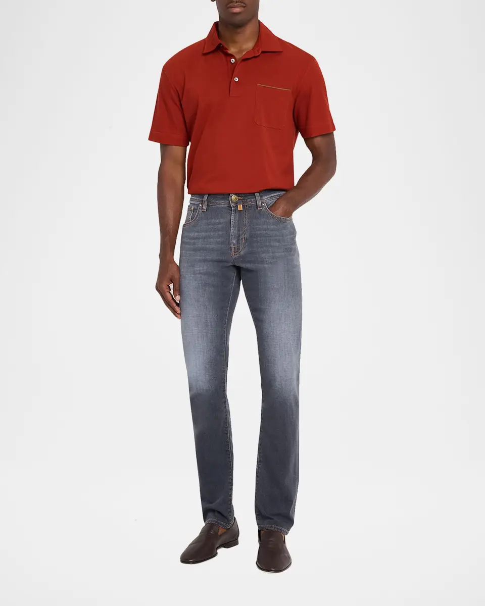 Jacob Cohen Men's Slim Straight-Leg Washed Black Denim Jeans | Thumbnail 2 Jacob Cohen Men's Slim Straight-Leg Washed Black Denim Jeans | Thumbnail 2