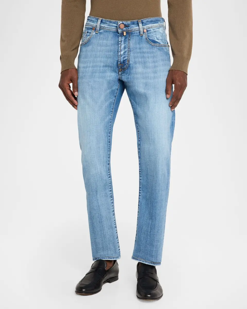 Jacob Cohen Men's Slim Stretch Faded Light-Wash Denim Jeans | Thumbnail 4 Jacob Cohen Men's Slim Stretch Faded Light-Wash Denim Jeans | Thumbnail 4
