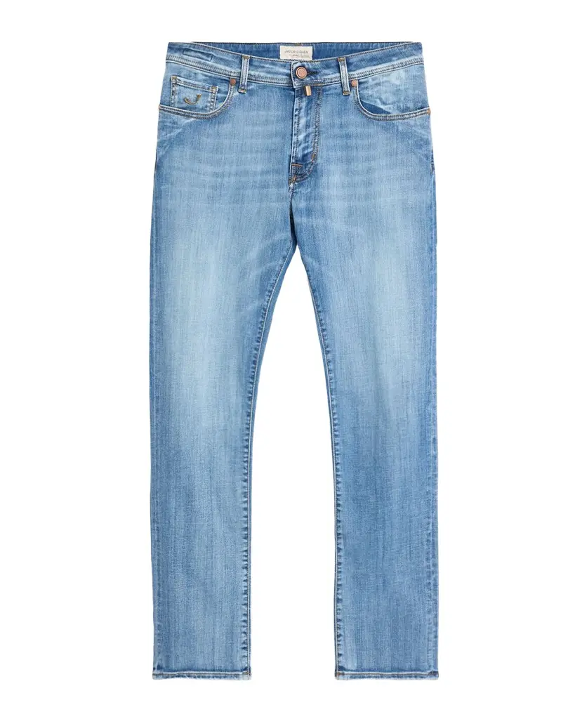 Jacob Cohen Men's Slim Stretch Faded Light-Wash Denim Jeans | Image 1 Jacob Cohen Men's Slim Stretch Faded Light-Wash Denim Jeans | Image 1