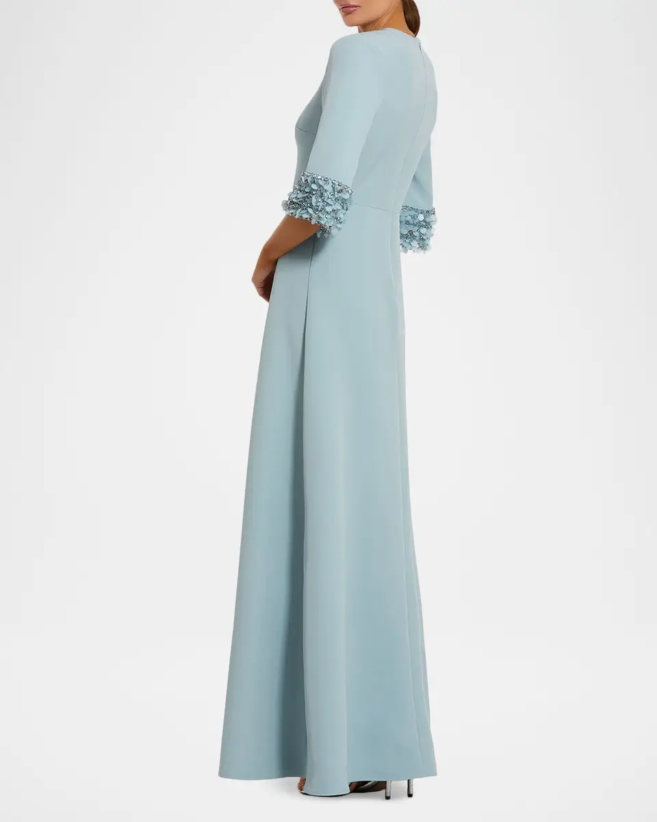 Mac Duggal Crystal & Sequin-Embellished Crepe Gown | Thumbnail 2