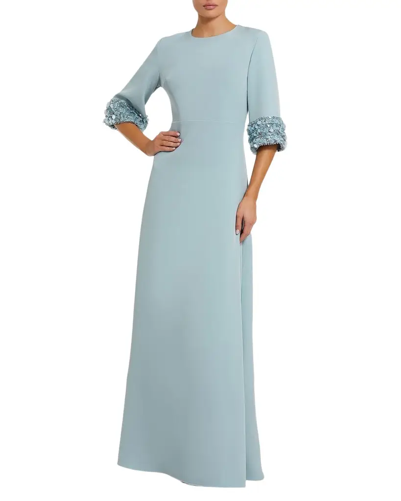 Crystal & Sequin-Embellished Crepe Gown Crystal & Sequin-Embellished Crepe Gown