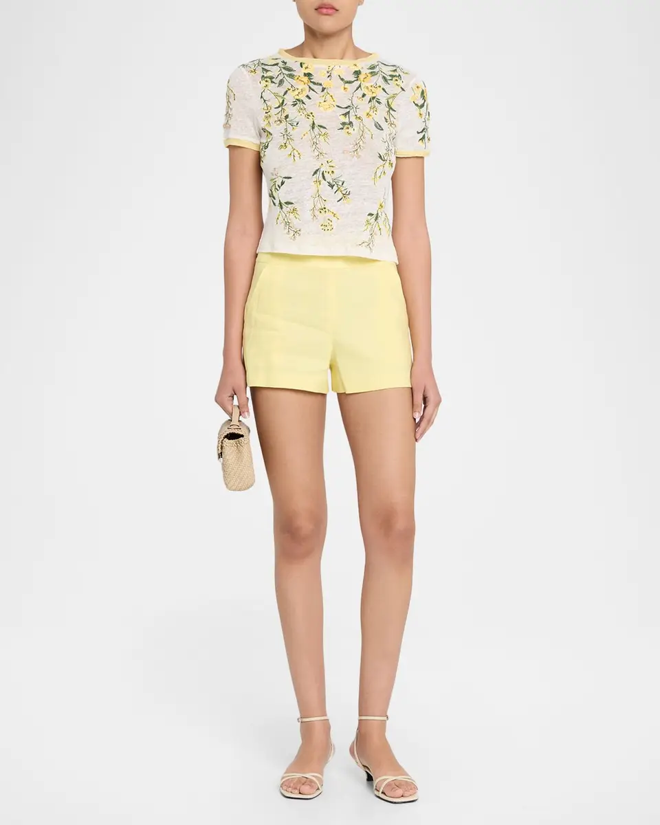 ALICE + OLIVIA Cindy Embroidered Crop Top | Thumbnail 2