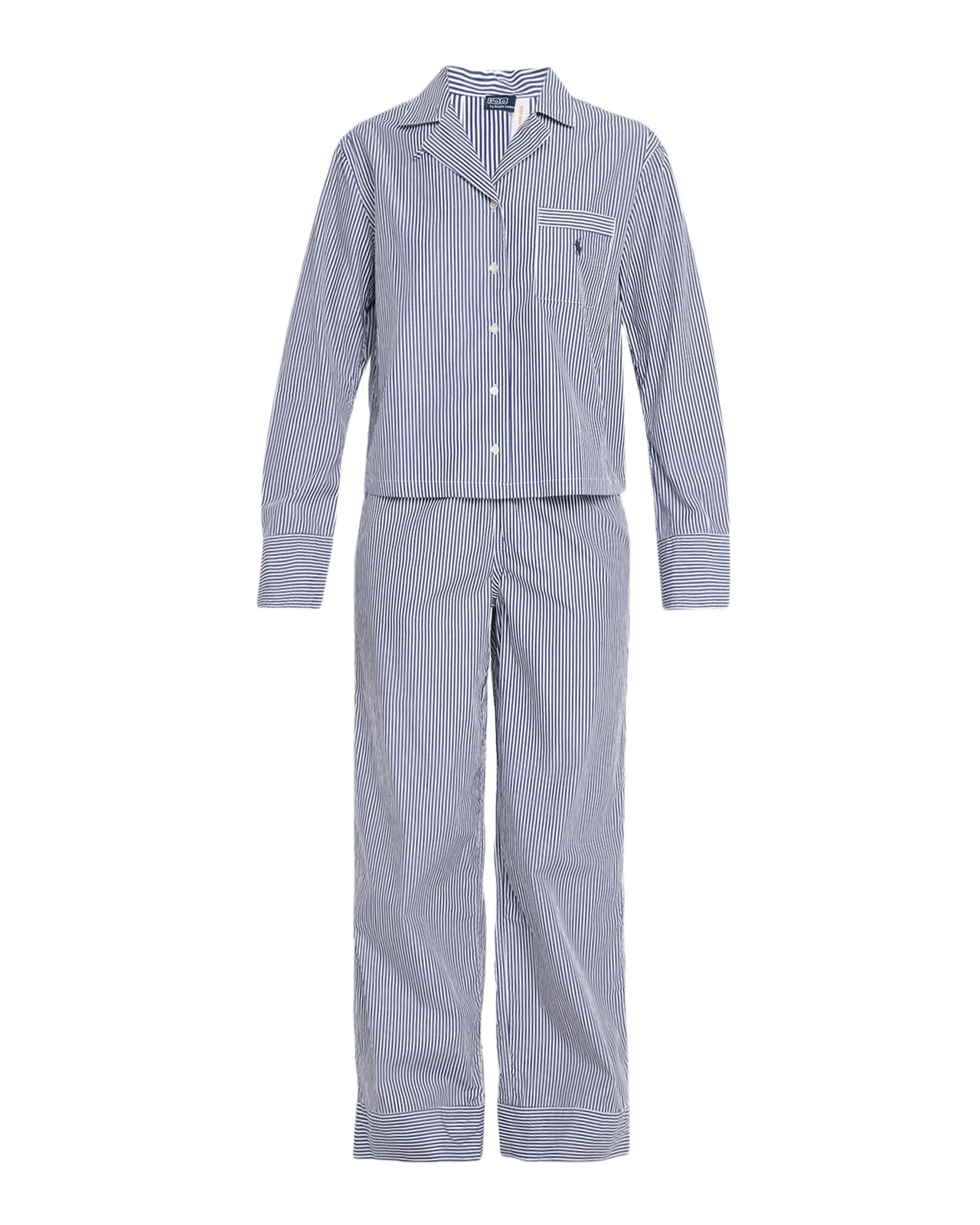 Long-Sleeve Striped Cotton Poplin Pajama Set