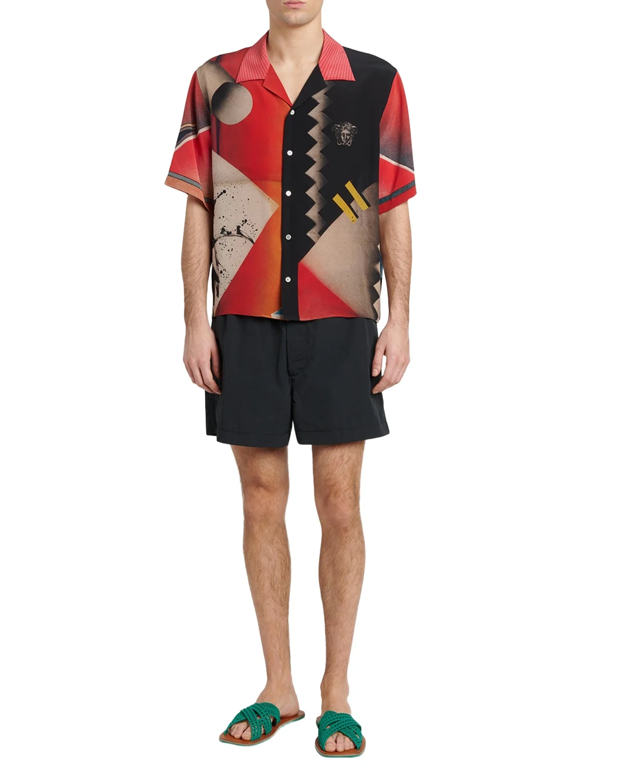 Men's Logo Band Textured Nylon Shorts