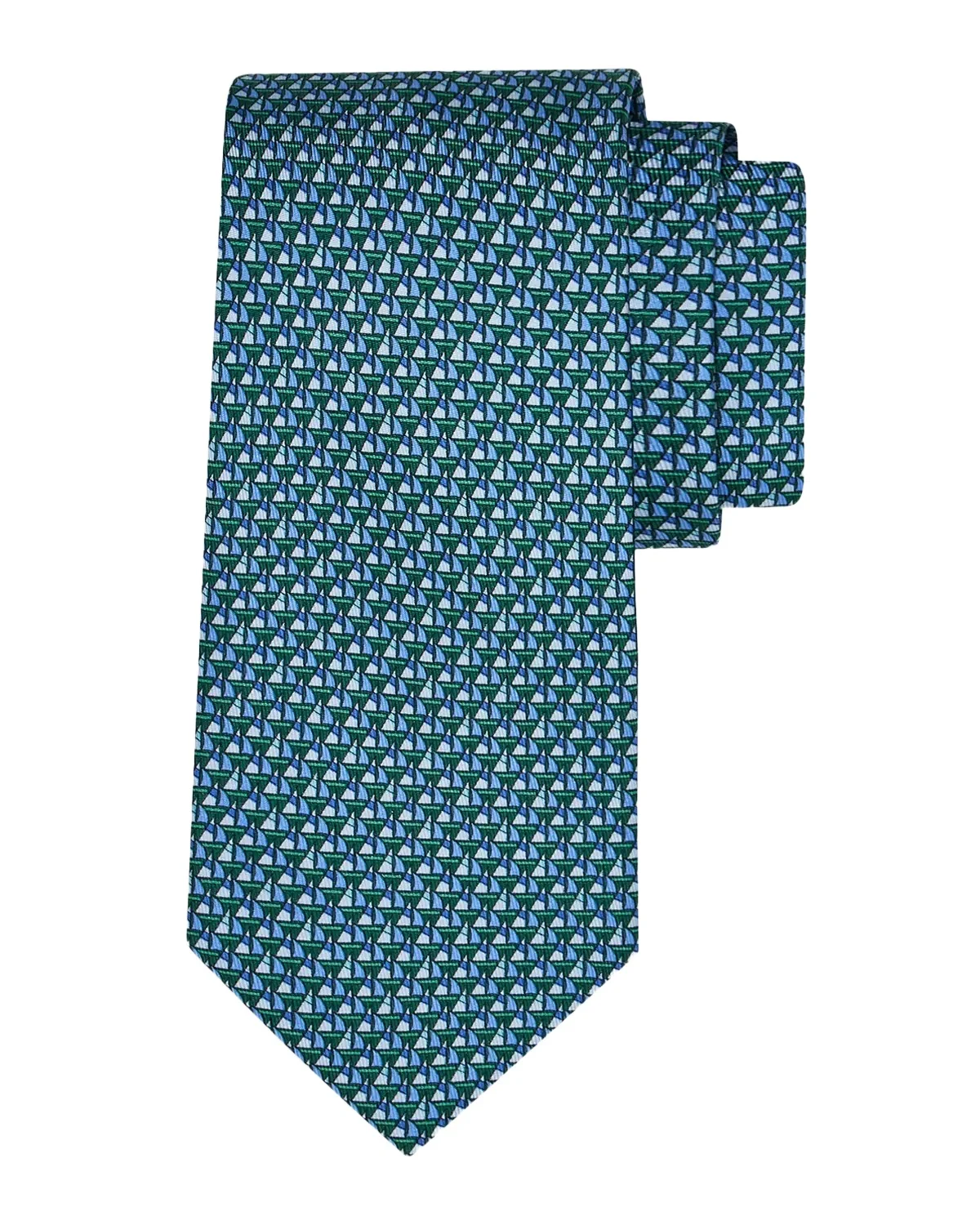 Men's Geometric Wool and Silk Tie