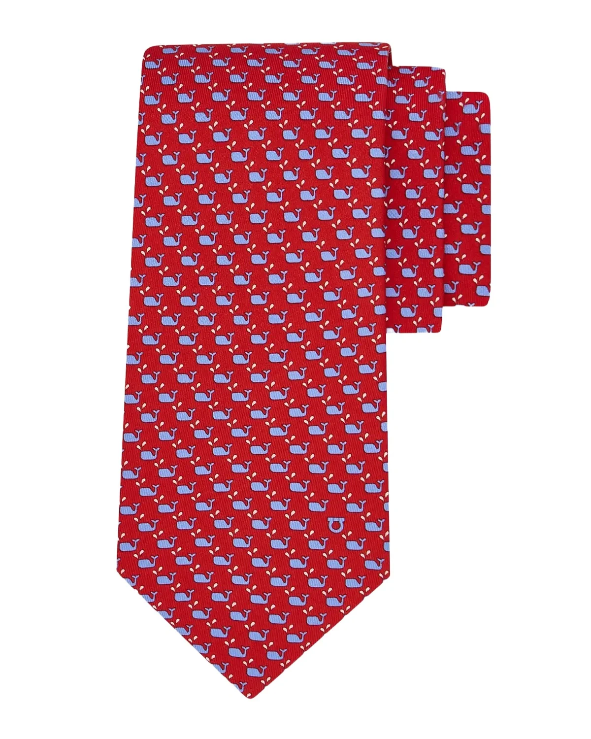 Ferragamo Men's Whale Micro-Print Tie