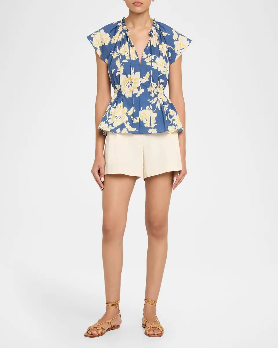 Tanya Taylor Ivana Smocked Floral Poplin Top | Thumbnail 2 Tanya Taylor Ivana Smocked Floral Poplin Top | Thumbnail 2