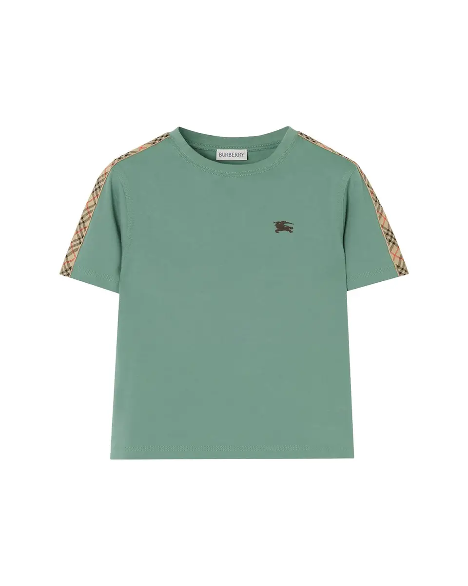 Burberry Boy's Check-Trim Cotton T-Shirt | Thumbnail 3 Burberry Boy's Check-Trim Cotton T-Shirt | Thumbnail 3