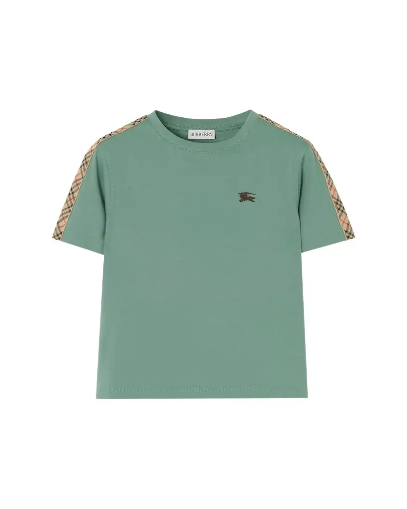 Burberry Boy's Check-Trim Cotton T-Shirt, Size 4-14 | Image 1 Burberry Boy's Check-Trim Cotton T-Shirt, Size 4-14 | Image 1