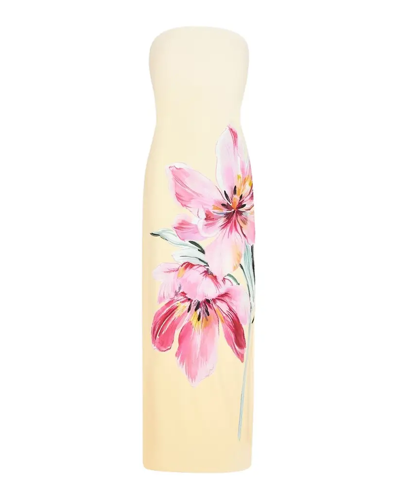 Milly Vera Strapless Floral-Print Maxi Dress | Image 1 Milly Vera Strapless Floral-Print Maxi Dress | Image 1