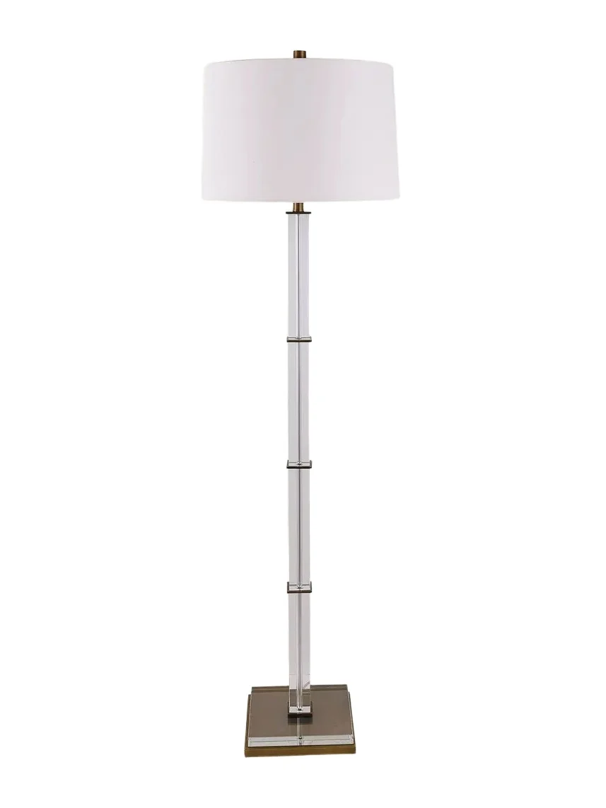 Blake Brass Crystal Floor Lamp