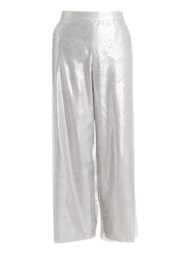 Crystal Wide-Leg Silk Trousers Crystal Wide-Leg Silk Trousers