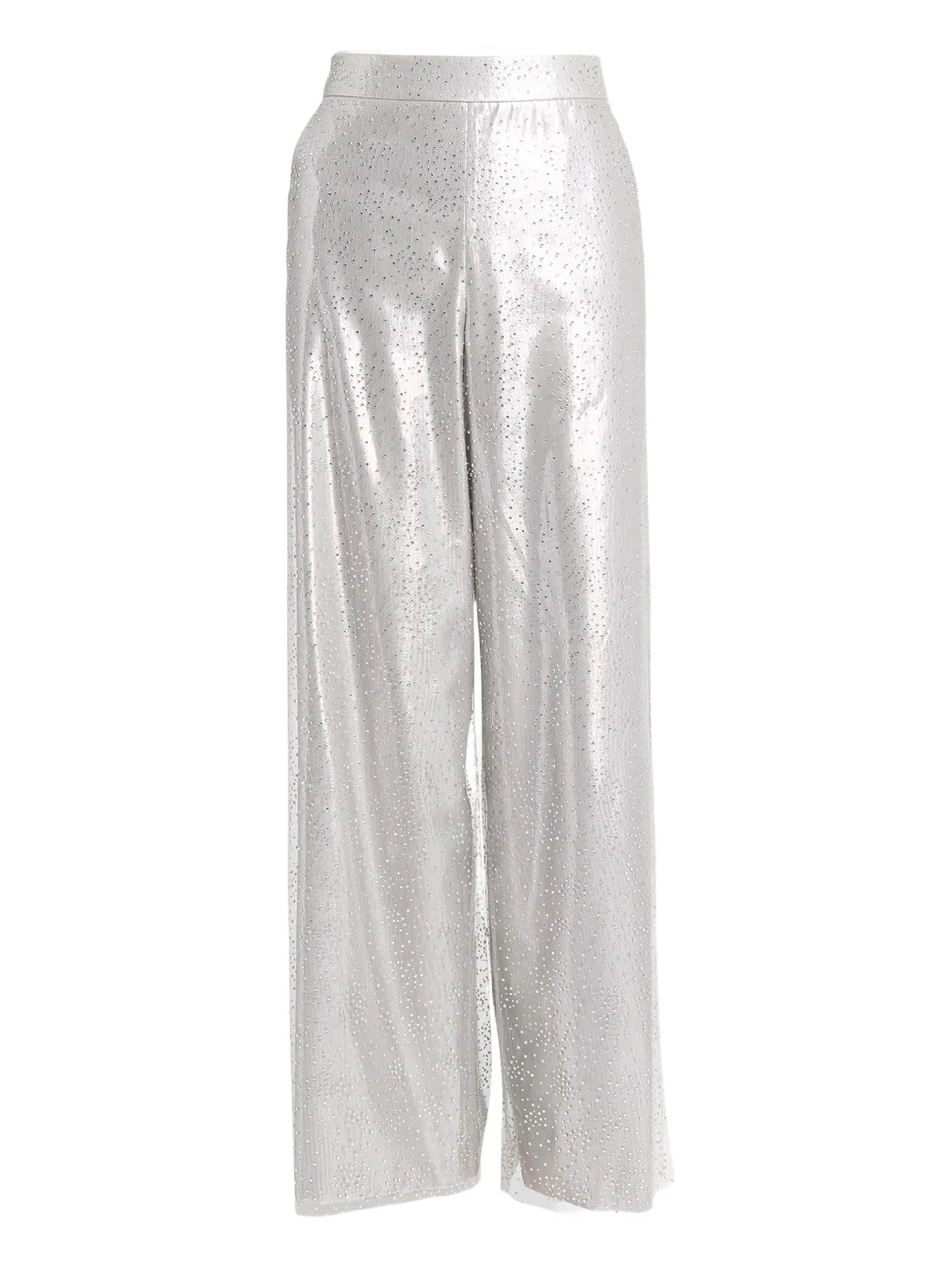 Crystal Wide-Leg Silk Trousers