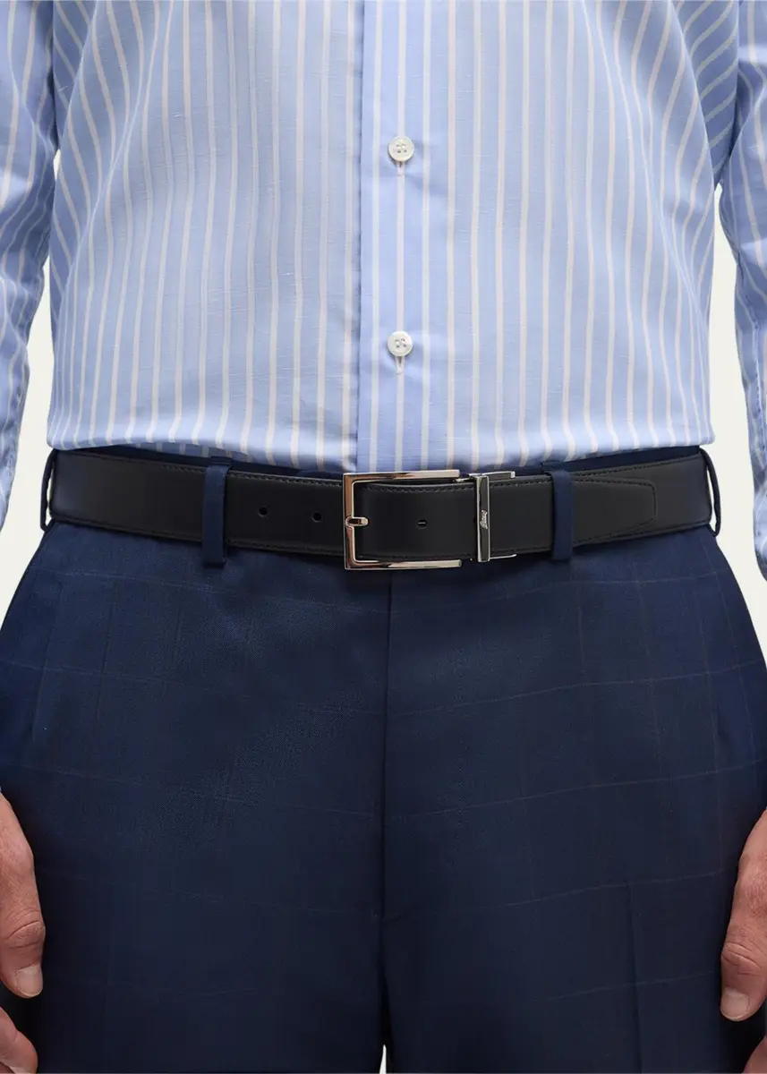 Brioni Men's Twist Buckle Reversible Belt | Thumbnail 2 Brioni Men's Twist Buckle Reversible Belt | Thumbnail 2