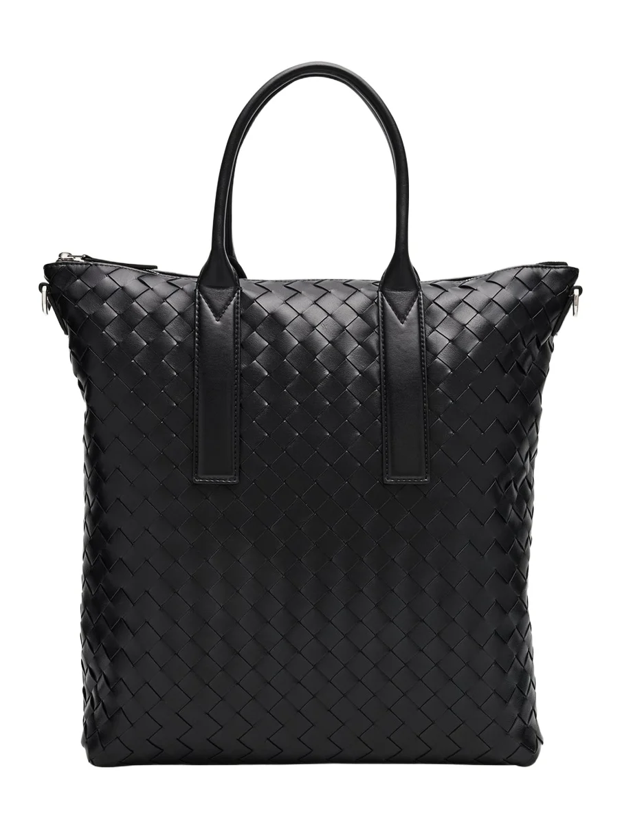 Men's Intrecciato Zip North-South Tote Bag Men's Intrecciato Zip North-South Tote Bag