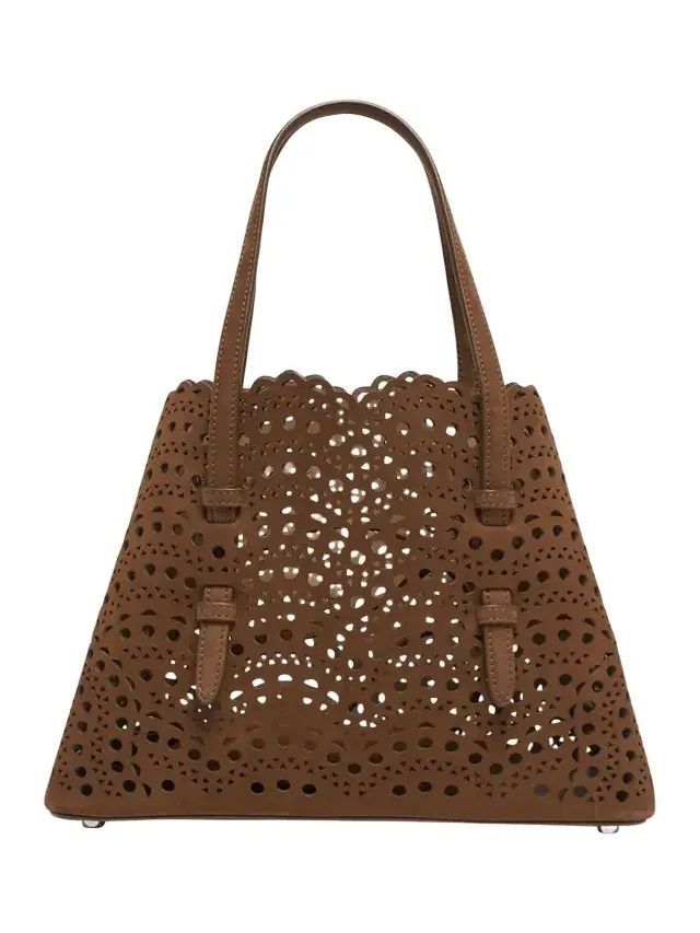 Mina 25 Tote Bag in Perforated Nubuck Leather Mina 25 Tote Bag in Perforated Nubuck Leather
