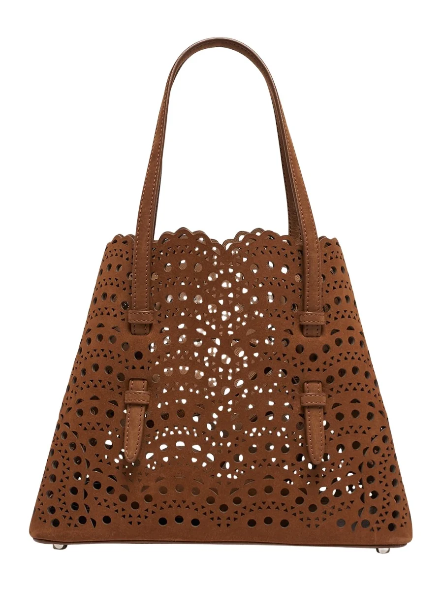 Mina 25 Tote Bag in Perforated Nubuck Leather Mina 25 Tote Bag in Perforated Nubuck Leather