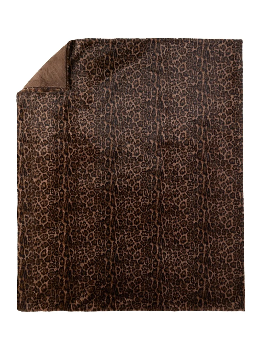 Lyla Grant Leopard-Print Faux Mink Throw, 60" x 72"