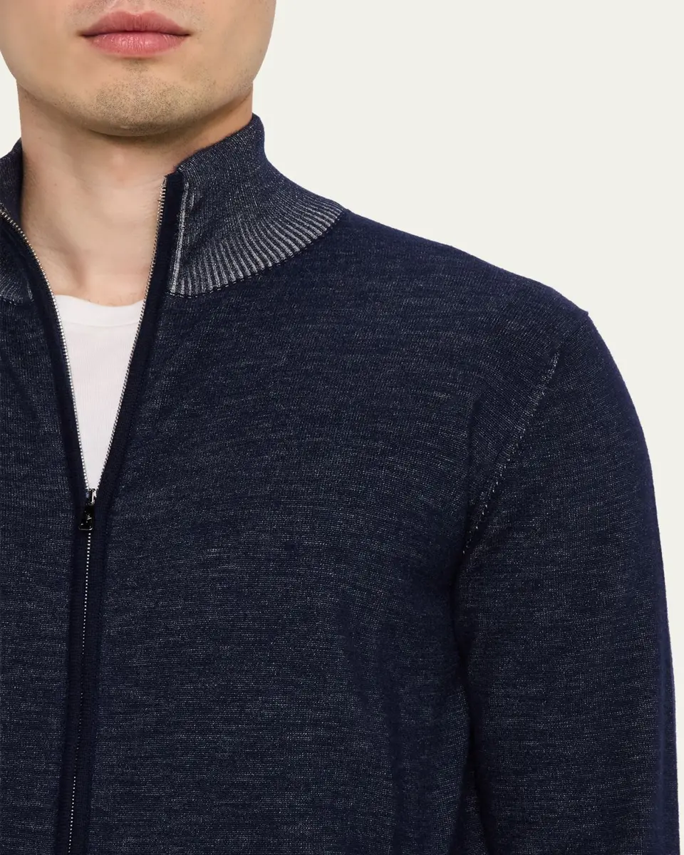 Fioroni Men's Vanise Cashmere and Cotton Full-Zip Sweater | Thumbnail 5 Fioroni Men's Vanise Cashmere and Cotton Full-Zip Sweater | Thumbnail 5
