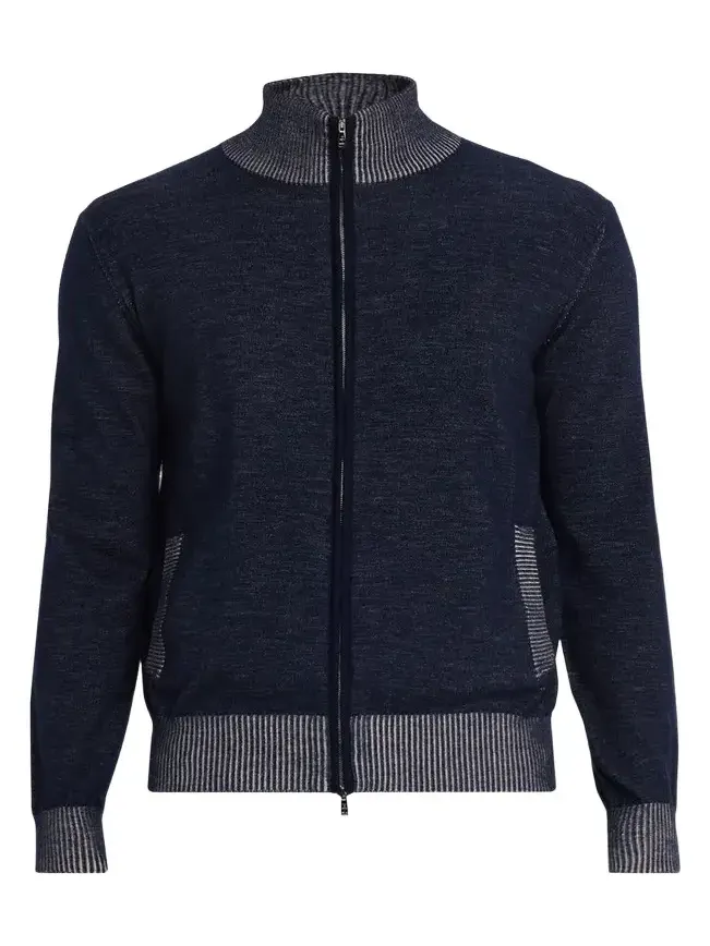Fioroni Men's Vanise Cashmere and Cotton Full-Zip Sweater