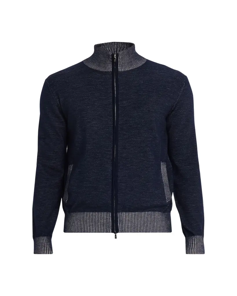 Fioroni Men's Vanise Cashmere and Cotton Full-Zip Sweater | Image 1 Fioroni Men's Vanise Cashmere and Cotton Full-Zip Sweater | Image 1
