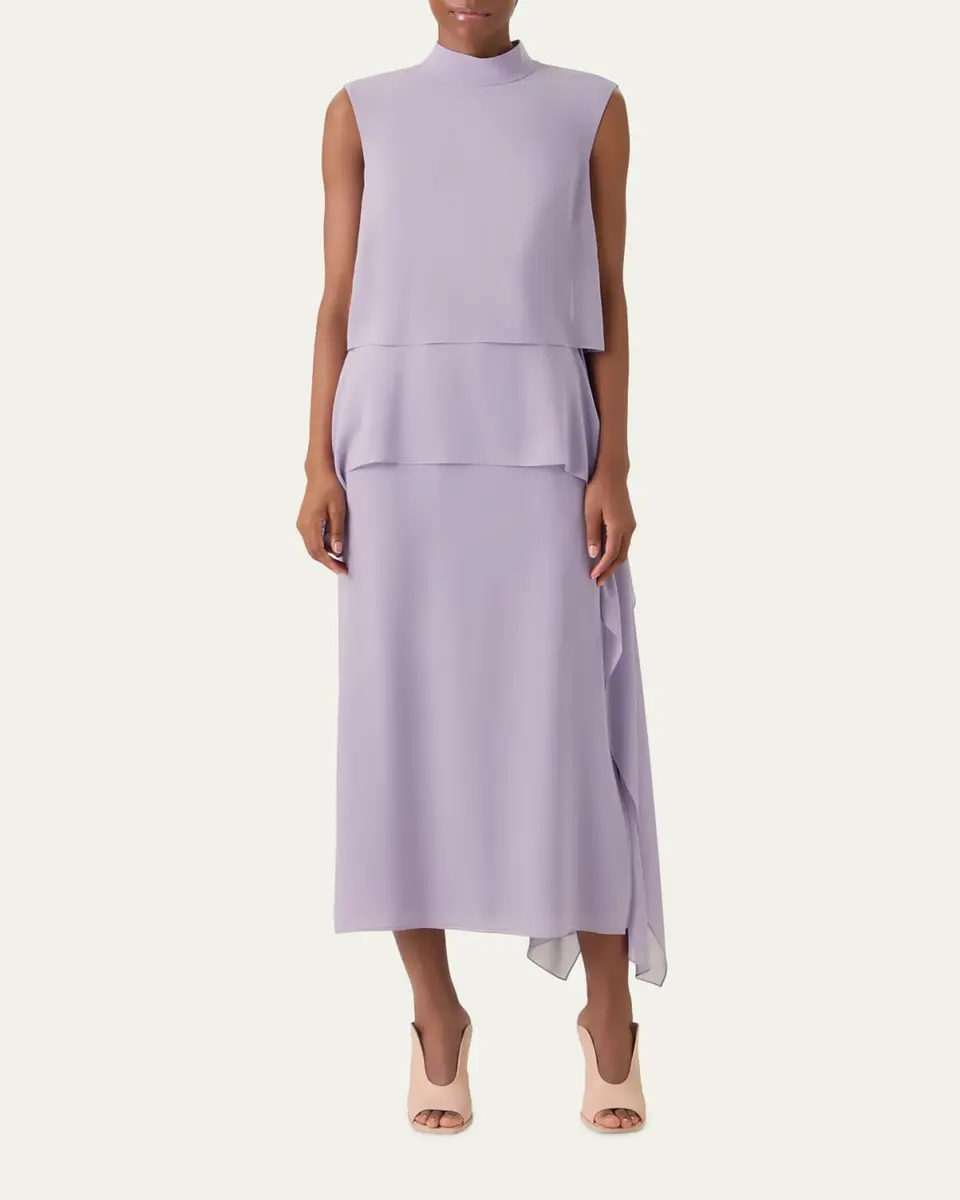 Akris Malva Silk Georgette Layered Dress | Thumbnail 2 Akris Malva Silk Georgette Layered Dress | Thumbnail 2