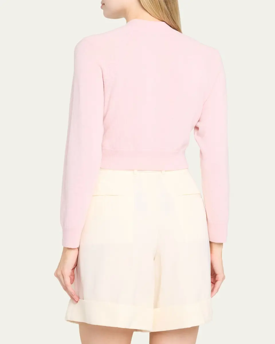Jil Sander Wool-Cashmere Crop Crewneck Sweater | Thumbnail 3