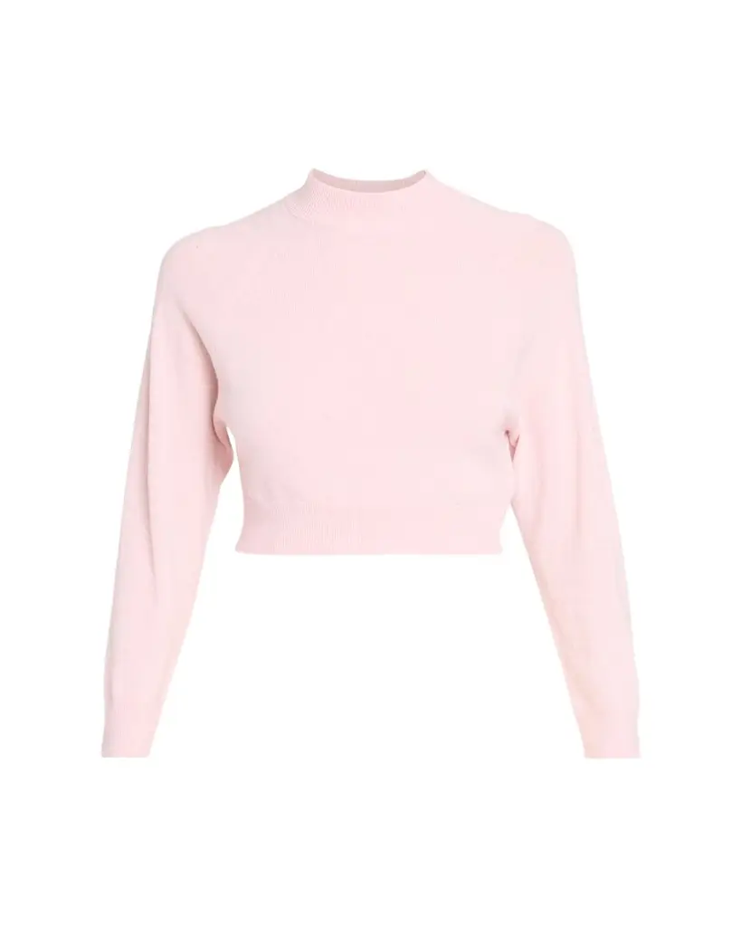 Jil Sander Wool-Cashmere Crop Crewneck Sweater | Image 1 Jil Sander Wool-Cashmere Crop Crewneck Sweater | Image 1