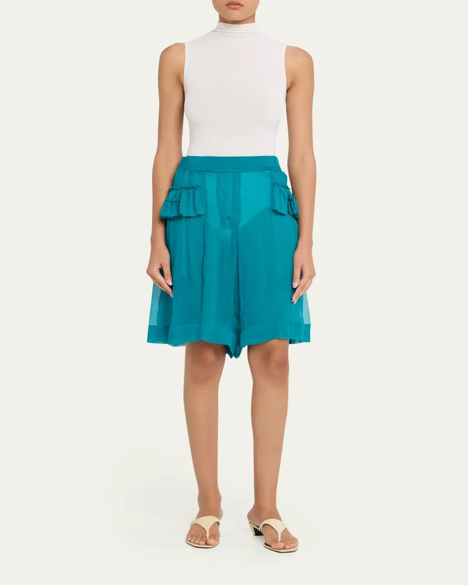 Dries Van Noten Pacuna Tiered Silk Muslin Shorts | Thumbnail 2 Dries Van Noten Pacuna Tiered Silk Muslin Shorts | Thumbnail 2