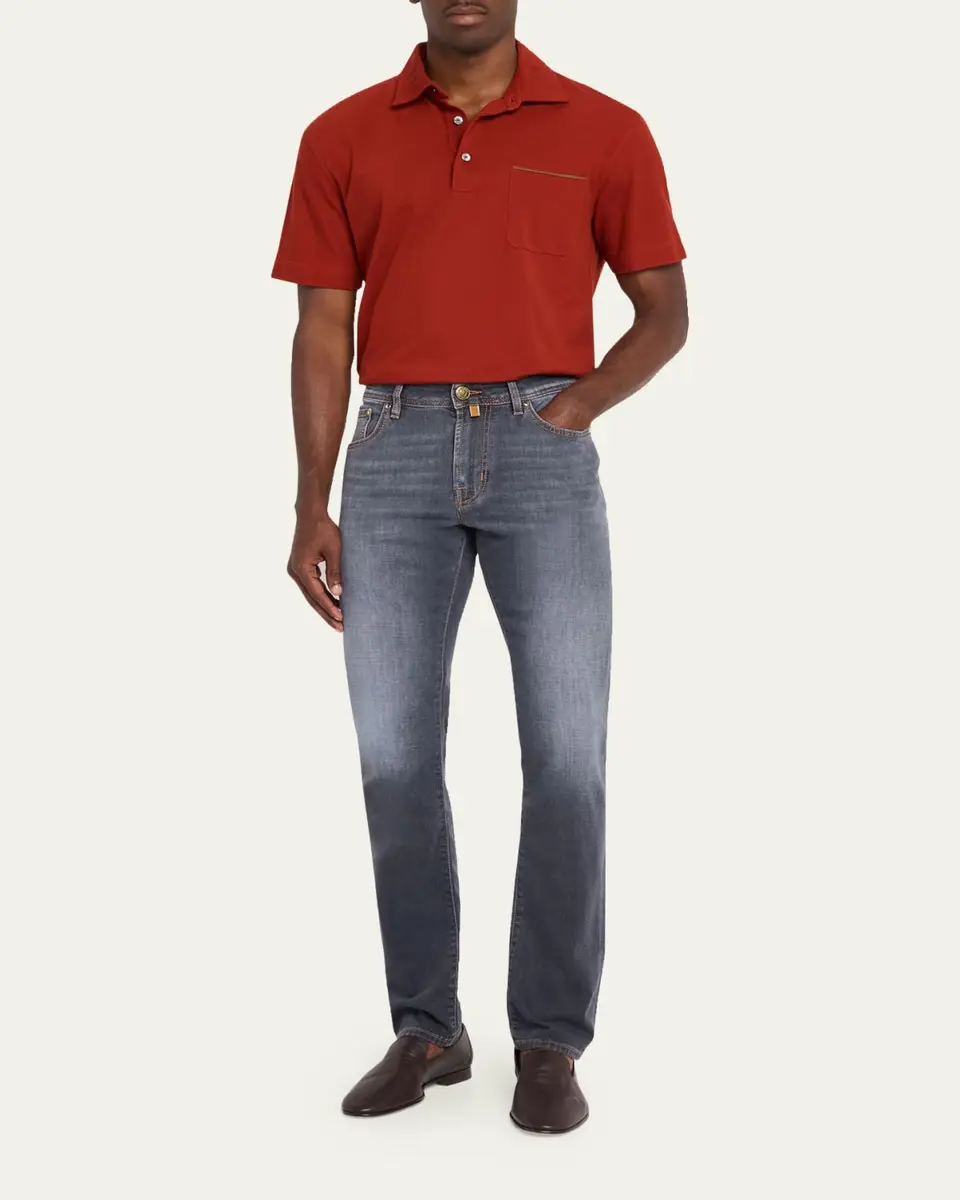 Jacob Cohen Men's Slim Straight-Leg Washed Black Denim Jeans | Thumbnail 2 Jacob Cohen Men's Slim Straight-Leg Washed Black Denim Jeans | Thumbnail 2