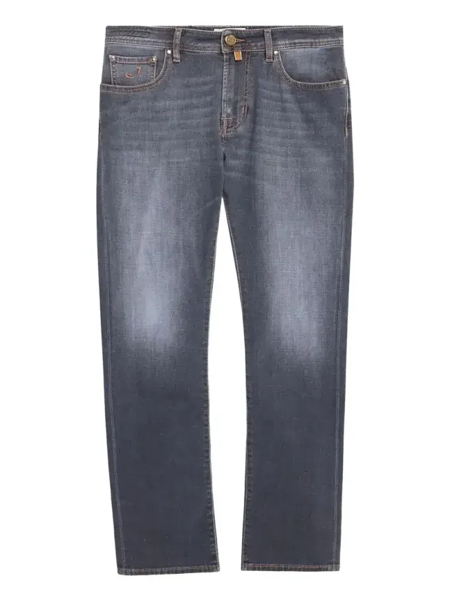 Men's Slim Straight-Leg Washed Black Denim Jeans Men's Slim Straight-Leg Washed Black Denim Jeans