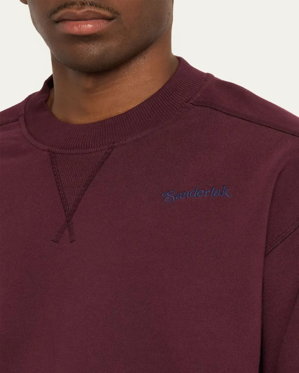 Sanderlak Men's Terry Cotton Jersey Crewneck Sweatshirt | Thumbnail 5 Sanderlak Men's Terry Cotton Jersey Crewneck Sweatshirt | Thumbnail 5