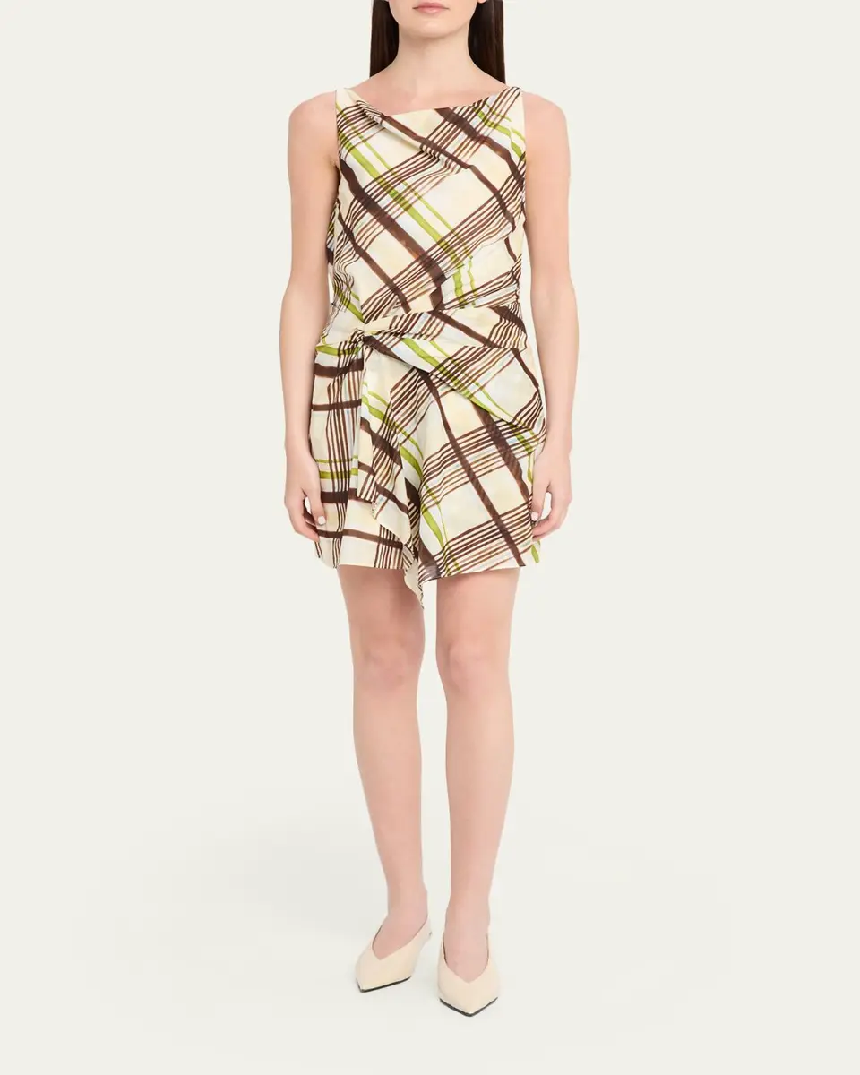 A.L.C. Dea Plaid Draped Mini Dress | Thumbnail 2 A.L.C. Dea Plaid Draped Mini Dress | Thumbnail 2