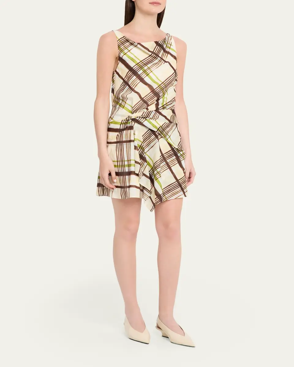 A.L.C. Dea Plaid Draped Mini Dress | Thumbnail 4 A.L.C. Dea Plaid Draped Mini Dress | Thumbnail 4