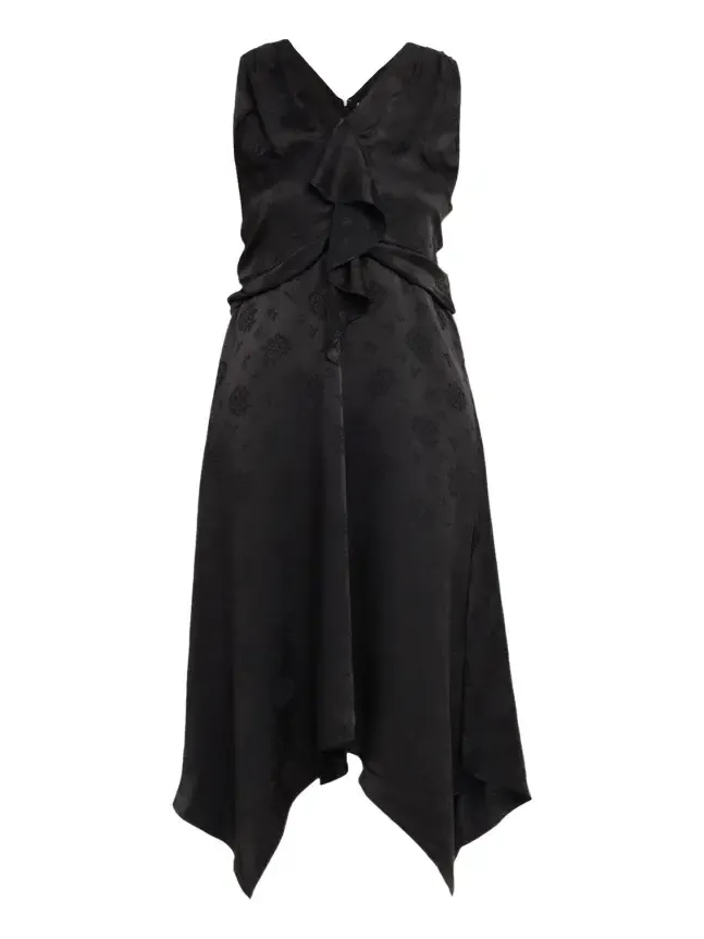 Floral Silk Draped Midi Dress Floral Silk Draped Midi Dress