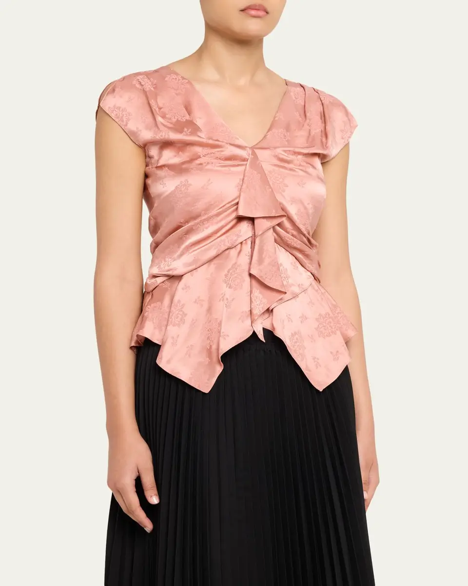 3.1 Phillip Lim Floral Silk Draped Top | Thumbnail 4