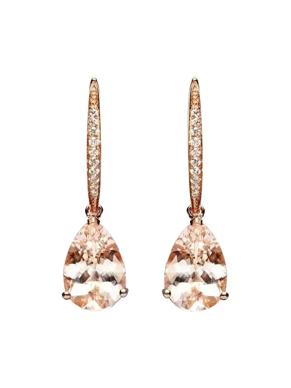 Bucherer Fine Jewellery Blush 18kt rose gold earrings with diamonds and morganites