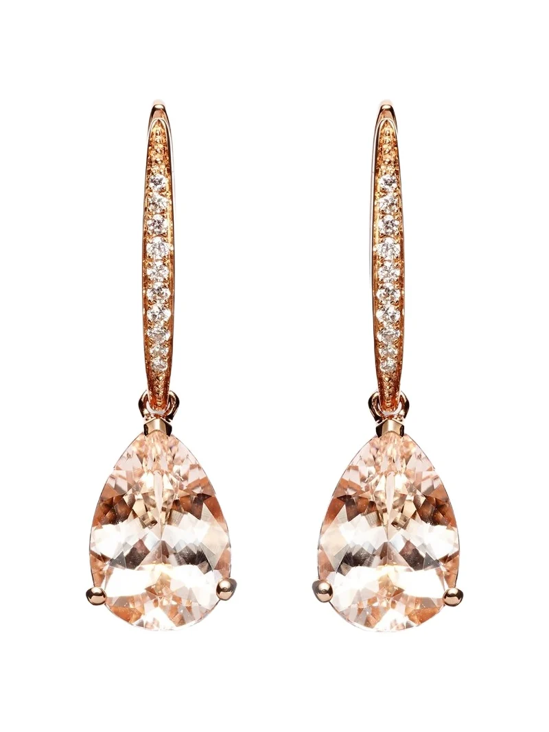 Blush 18kt rose gold earrings with diamonds and morganites